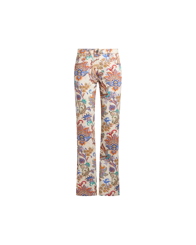 Etro Regular Jeans Mit Print, Damen, Beige, Größe Beige