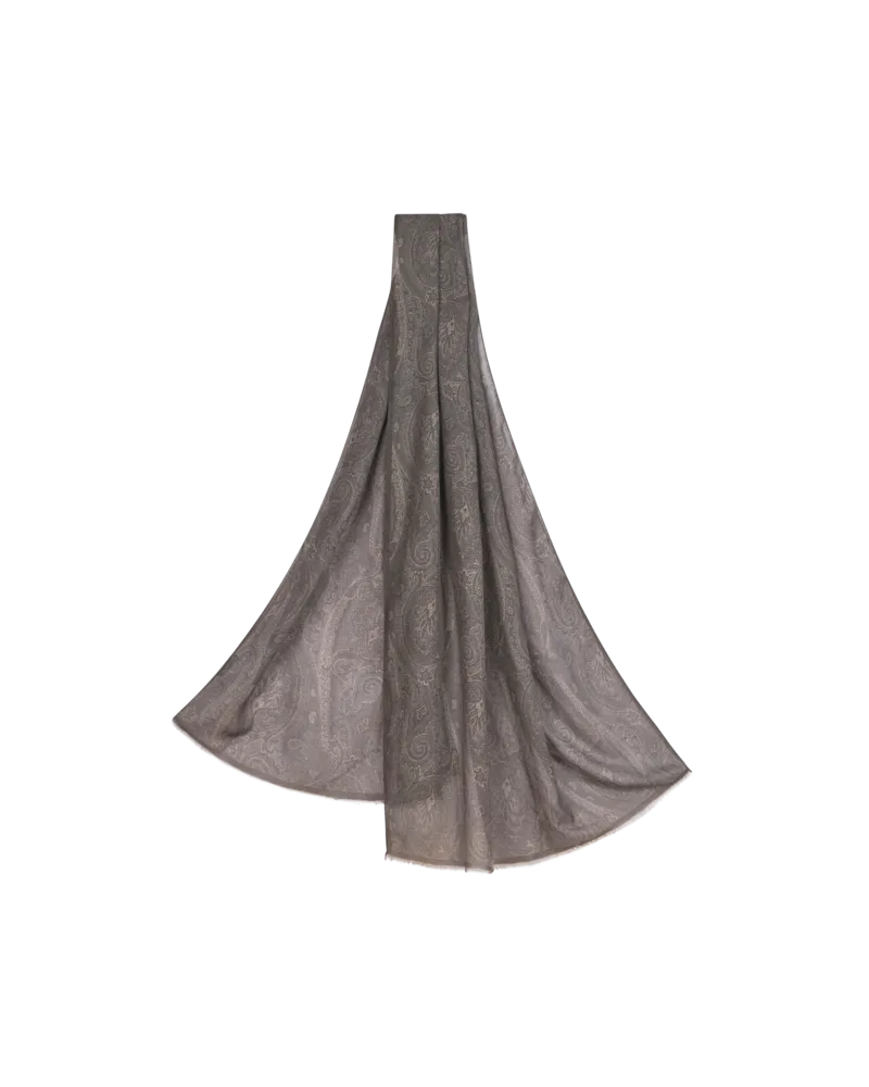 Etro Schal Mit Paisley-muster, Herren, Grau Grau