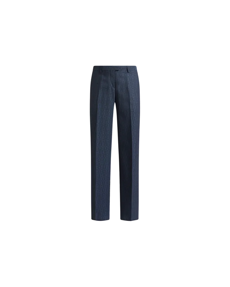 Etro Hose Aus Wolljacquard, Damen, Navyblau, Größe Navyblau