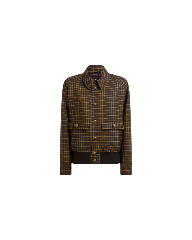 Etro Bomberjacke Aus Wolle Mit Karomuster, Damen, Braun, Größe Braun
