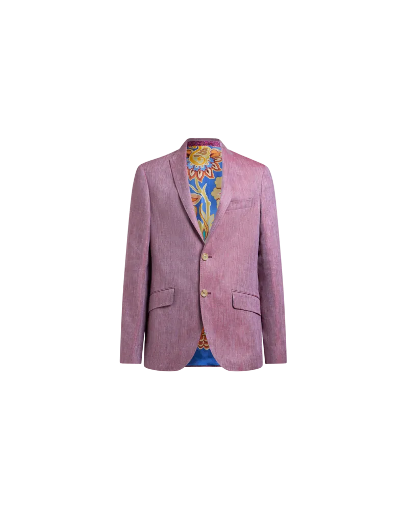 Etro Blazer Aus Einer Geflammtem Leinenmischung, Herren, Violett, Größe Violett