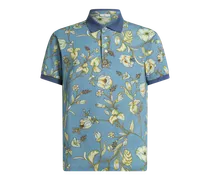 Poloshirt Mit Floralem Muster, Hellblau, Größe