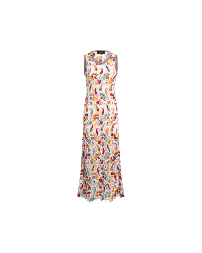 Etro Langes Kleid Mit Paisley-makramee, Damen, Multicolor, Größe Multicolor