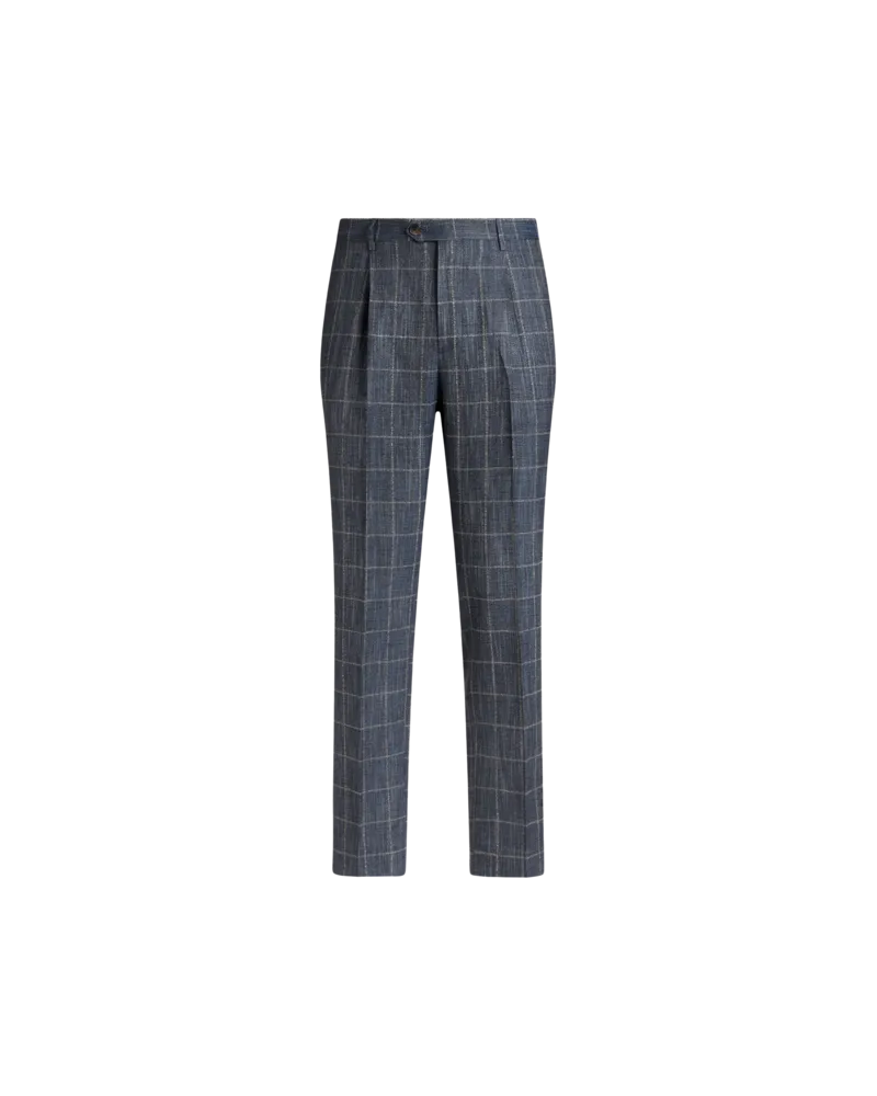 Etro Geflammte Karohose, Herren, Navyblau, Größe Navyblau