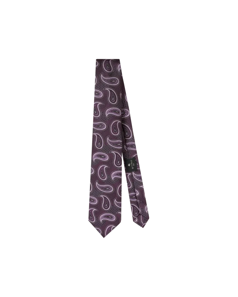 Etro Krawatte Mit Jacquard-paisleymuster, Herren, Violett Violett