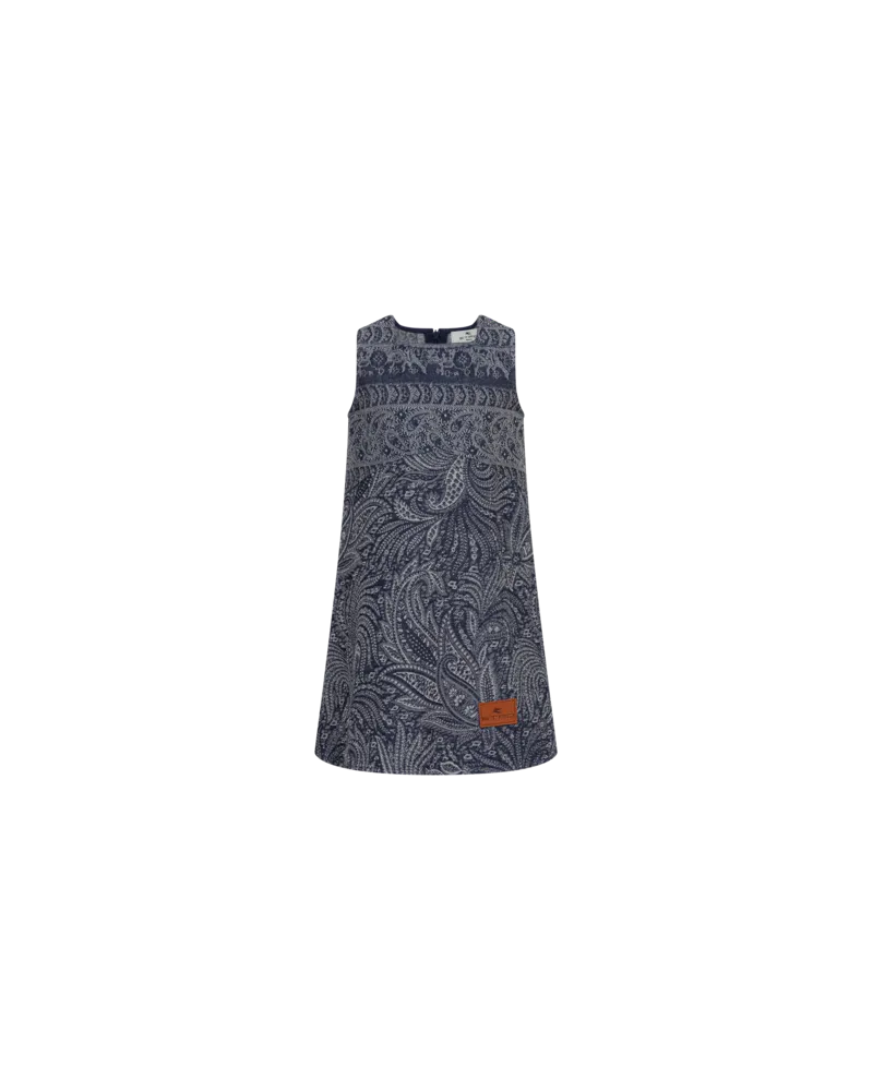 Etro Kleid Aus Denim Jacquard Paisley, Blau, Größe Blau