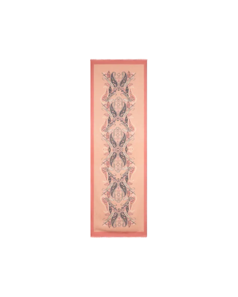 Etro Jacquard-schal Aus Modal Mit Floralem Paisley-motiv, Damen, Orange Orange