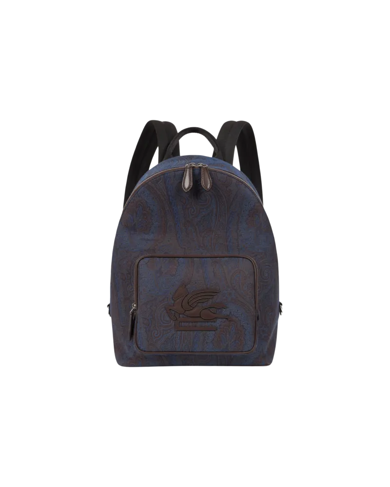 Etro Rucksack Etro Essential Im Jacquardmuster, Herren, Blau Blau
