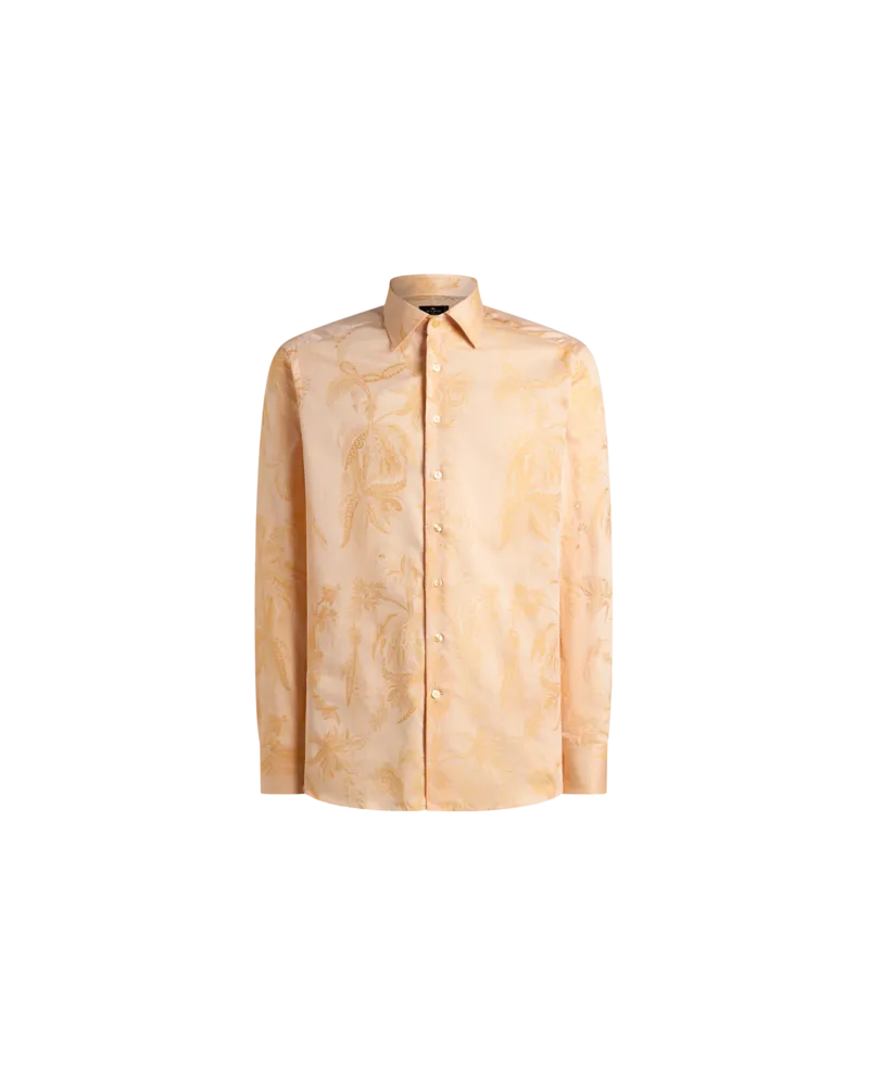 Etro Jacquard-hemd Aus Baumwolle Mit Papageien- Und Palmenmotiv, Herren, Gelb, Größe Gelb