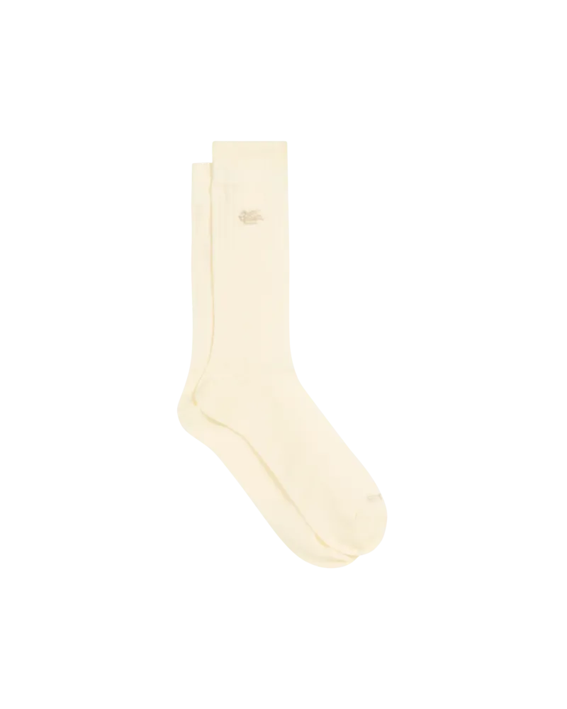 Etro Socken Aus Einer Baumwollmischung Mit Pegaso-logo, Herren, Cremefarben, Größe Cremefarben