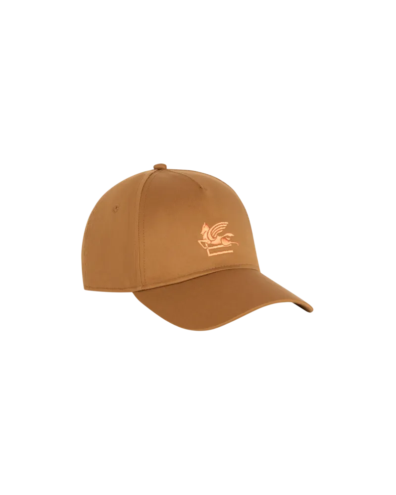 Etro Baseball-kappe Aus Baumwolle Mit Pegaso-stickerei, Herren, Kamel Kamel