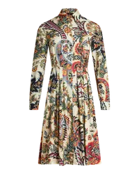 Etro Hemdblusenkleid Mit Paisley-print, Damen, Beige Beige