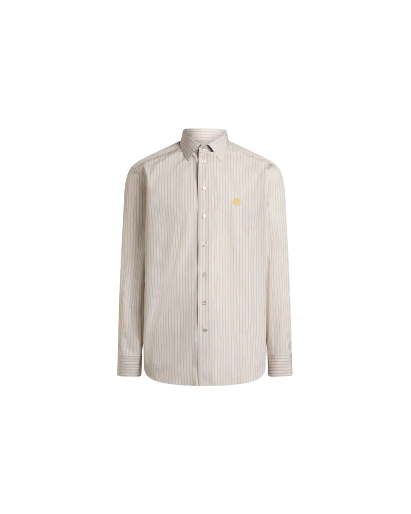 Etro Hemd Aus Baumwolle Mit Streifenmotiv, Herren, Beige, Größe Beige