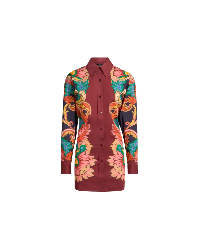 Etro Hemdbluse Mit Floralem Tuchdruck Und Knoten Auf Der Rückseite, Damen, Multicolor, Größe Multicolor