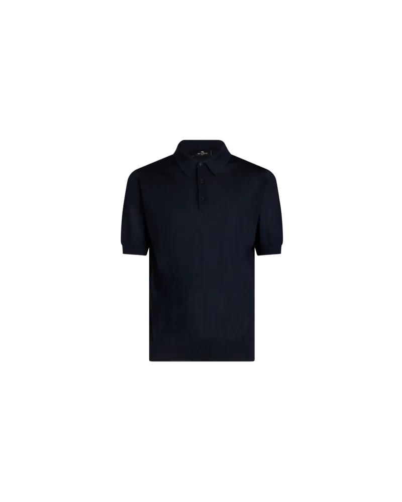 Etro Strick-poloshirt Aus Kaschmir Und Seide, Herren, Navyblau Navyblau