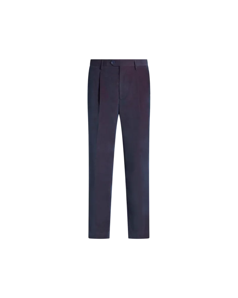 Etro Bundfaltenhose Aus Samt, Herren, Navyblau