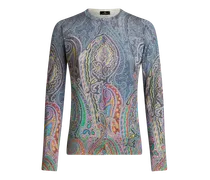 Paisley-strickcardigan, Hellblau, Größe