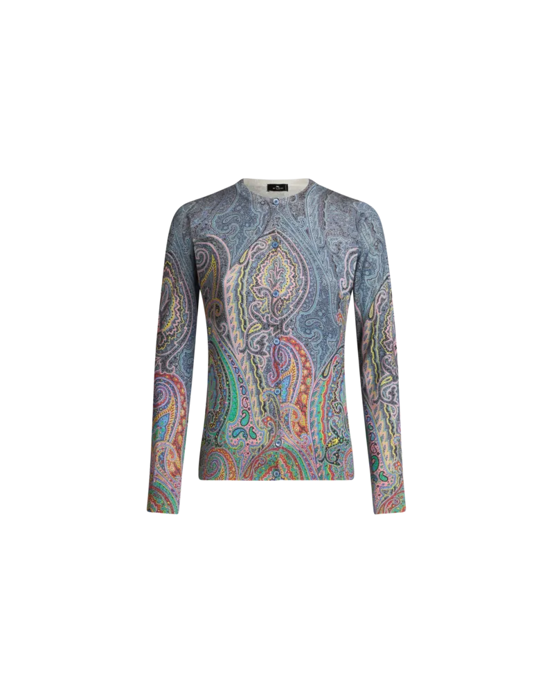 Etro Paisley-strickcardigan, Damen, Hellblau, Größe Hellblau
