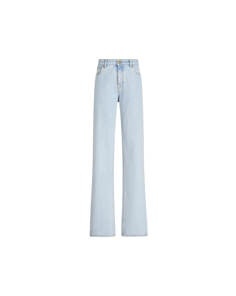 Etro Baggy-jeans Mit Stickerei, Hellblau Hellblau