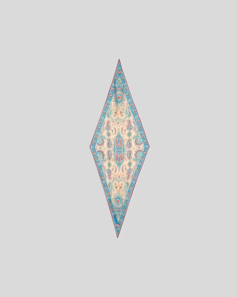 Etro Foulard Aus Seide Mit Paisley-ramage-motiv Und Floralem Motiv, Damen, Hellblau Hellblau