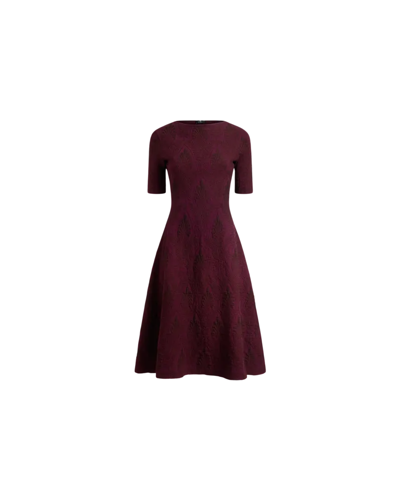 Etro Jacquard-midikleid Mit Medaillon-motiv, Damen, Rot, Größe Rot
