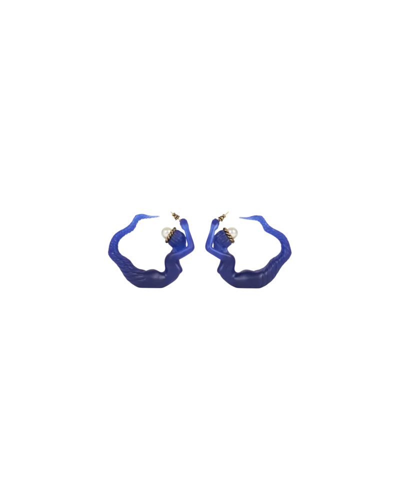 Etro Ohrringe In Meerjungfrauenform Aus Harz, Damen, Elektroblau Elektroblau