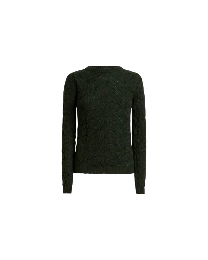 Etro Dicker Pullover Aus Einer Wollmischung Mit Paisleys, Damen, Grün, Größe Grün