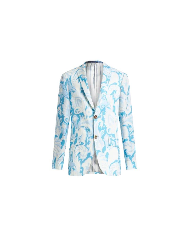 Etro Jacke Roma Mit Blumenmotiv, Herren, Hellblau, Größe Hellblau