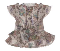 Kleid Aus Leichtem Crepe De Chine Mit Volant, Cremefarben, Größe