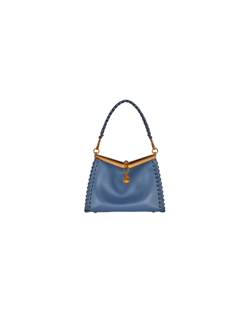 Etro Mittlere Vela Tasche Mit Eingezogenen Bändern, Damen, Hellblau Hellblau