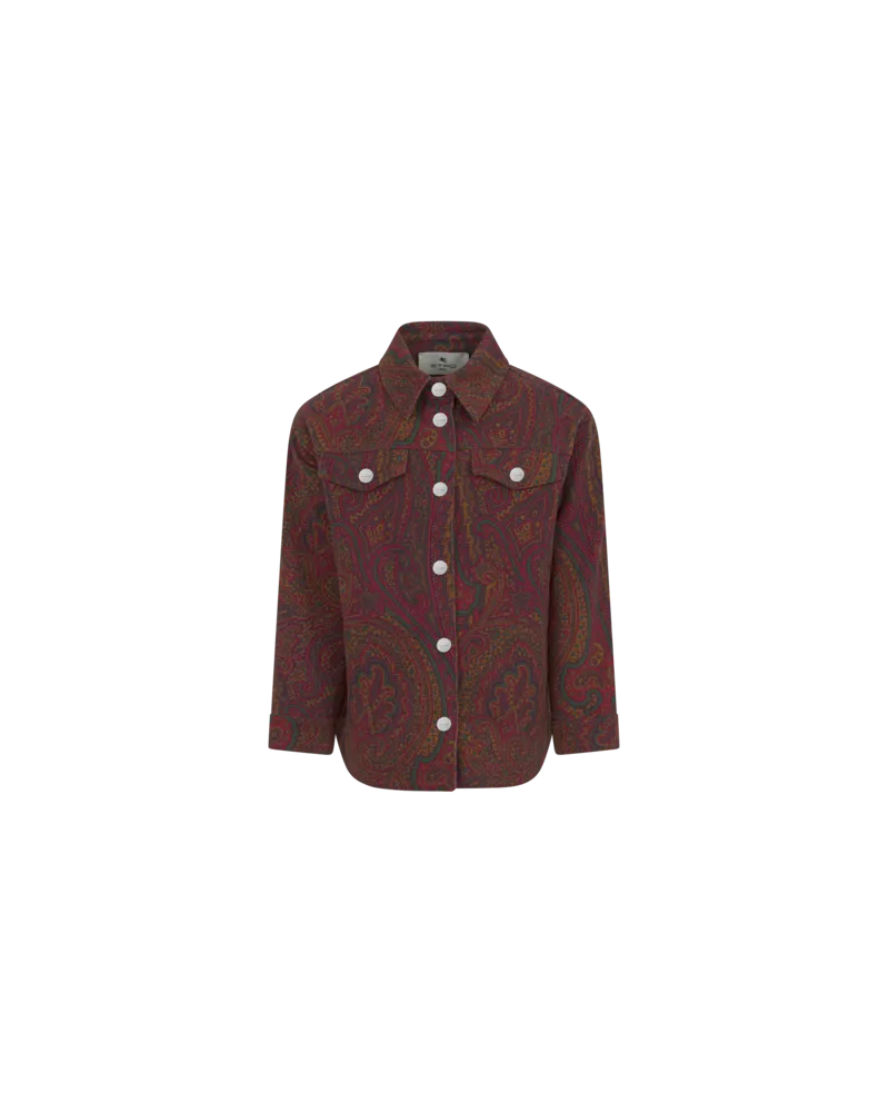 Etro Hemdjacke Aus Paisley-denim, Braun, Größe Braun