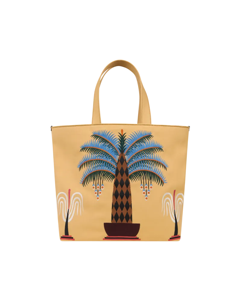 Etro Grosse Tasche Tela Etro X Agostino Iacurci, Damen, Gelb Gelb