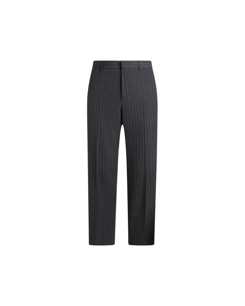 Etro Hose Aus Wolle Mit Nadelstreifen Gebildet Aus Dem Etro-logo, Herren, Schwarz, Größe Schwarz