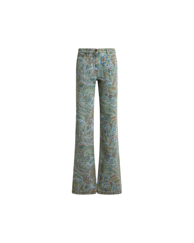 Etro Flared Jeans Mit Paisley-ramage-motiv, Damen, Hellblau, Größe Hellblau