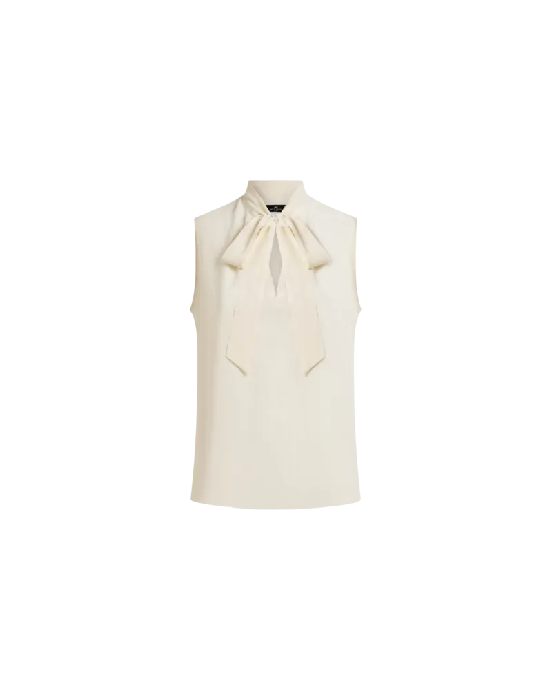 Etro Jacquard-top Aus Einer Seidenmischung Mit Foulard Und Paisley-motiv, Damen, Beige, Größe Beige