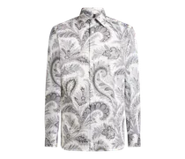 Hemd Aus Baumwolle Mit Floralem Paisleymuster, Herren, Grau, Größe