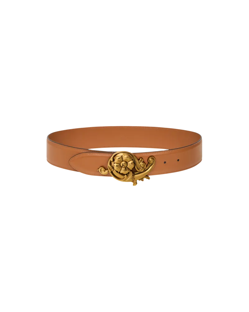 Etro Gürtel Aus Leder Mit Blumenschnalle, Damen, Größe 