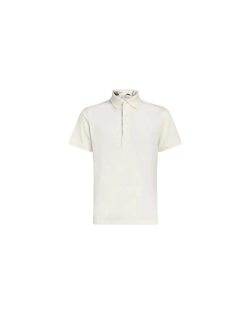 Etro Poloshirt Mit Gesticktem Pegasus, Herren, Weiß, Größe Weiß