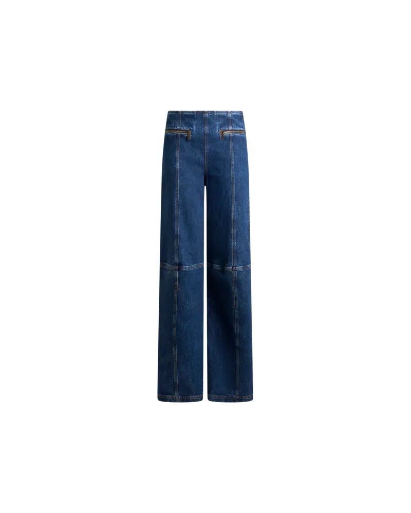 Etro Jeans Aus Denim Mit Gesticktem Pegaso-logo, Damen, Blau, Größe Blau