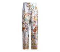 Hose Aus Seide Mit Platziertem Flora-und-fauna-print, Herren, Pulverblau, Größe