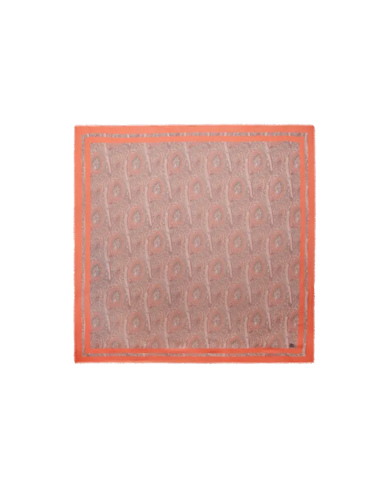 Etro Schultertuch Aus Modal Mit Floralem Paisley-motiv, Damen, Koralle Koralle