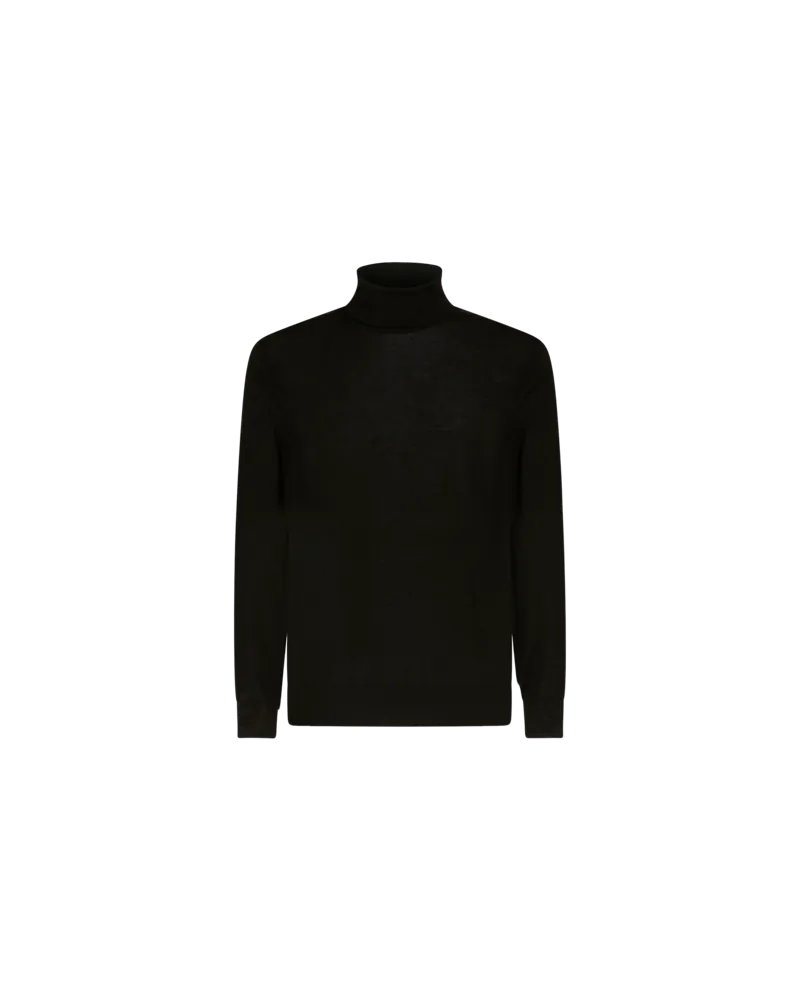 Etro Rollkragenpullover Mit Logo Auf Der Rückseite, Herren, Schwarz Schwarz