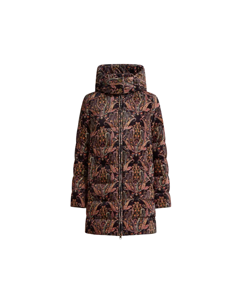 Etro Daunenjacke Aus Samt Mit Floralem Paisley-motiv, Damen, Multicolor, Größe Multicolor