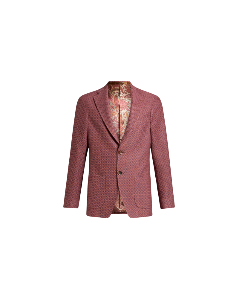 Etro Blazer Aus Baumwolljersey Mit Mikromuster, Herren, Rosa, Größe Rosa
