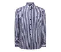 Button-down-hemd Aus Baumwolle Mit Streifenmotiv, Herren, Blau, Größe