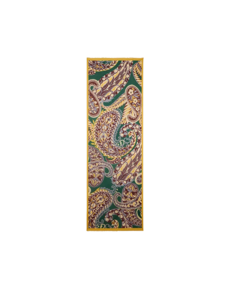 Etro Schal Mit Floralem Paisley-muster, Damen, Grün Grün