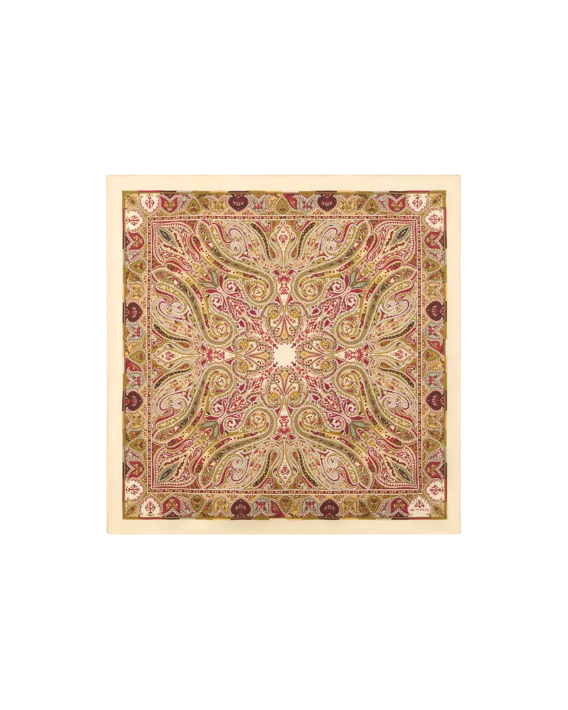 Etro Einstecktuch Aus Seide Mit Jacquardmuster, Herren, Beige Beige