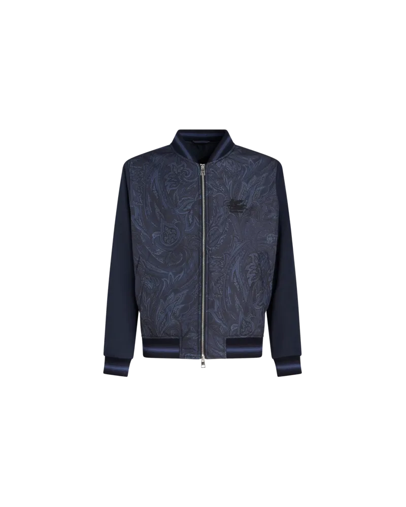 Etro Bomberjacke Mit Paisleymuster Und Logo, Herren, Navyblau, Größe Navyblau
