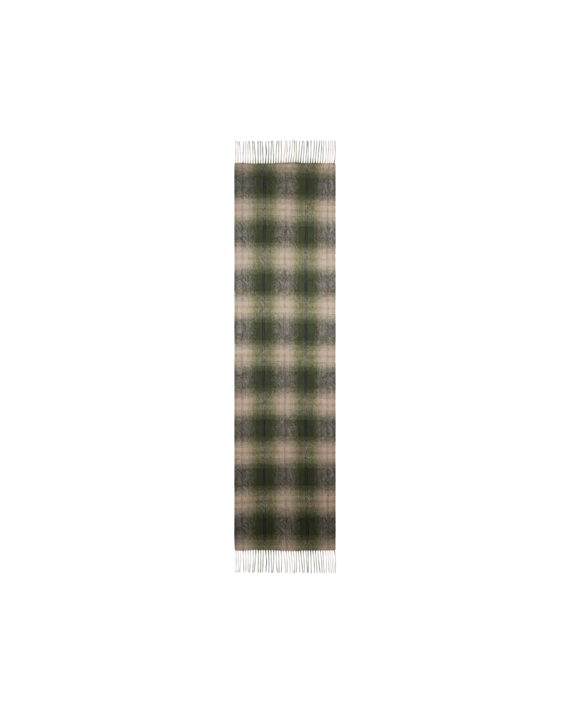 Etro Jacquard-schal Aus Wolle Und Kaschmir Mit Arnica- Und Karo-motiv, Herren, Grün Grün
