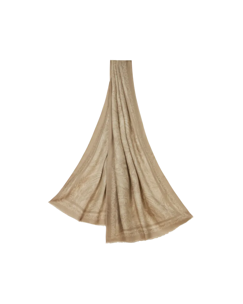 Etro Schal Mit Ton-in-ton-muster, Herren, Beige Beige